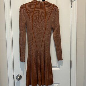 French Connection Brown & Tan Striped Dress